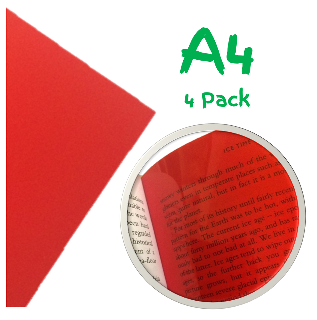 A4 Red Pack - 4 Sheets